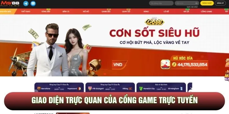 Giao diện trực quan của cổng game trực tuyến