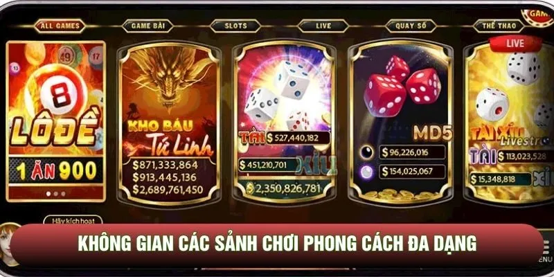 Không gian các sảnh chơi phong cách đa dạng
